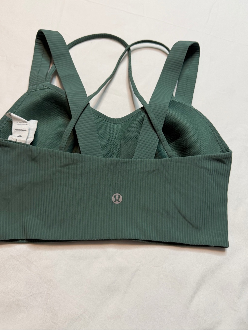lululemon athletica Deep Green Ribbed Strappy Sports Bra